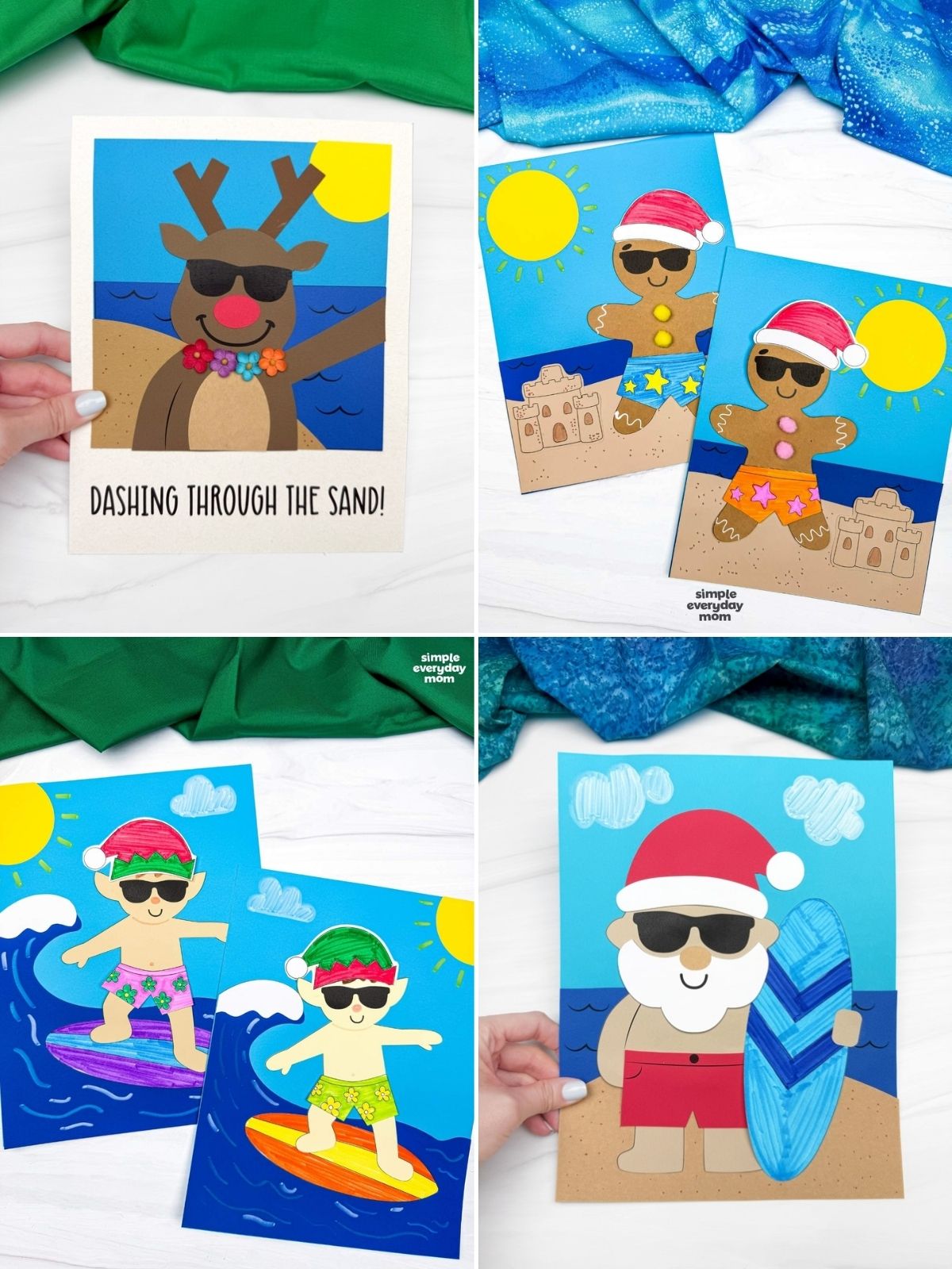 collage image of Beach Themed Christmas Crafts