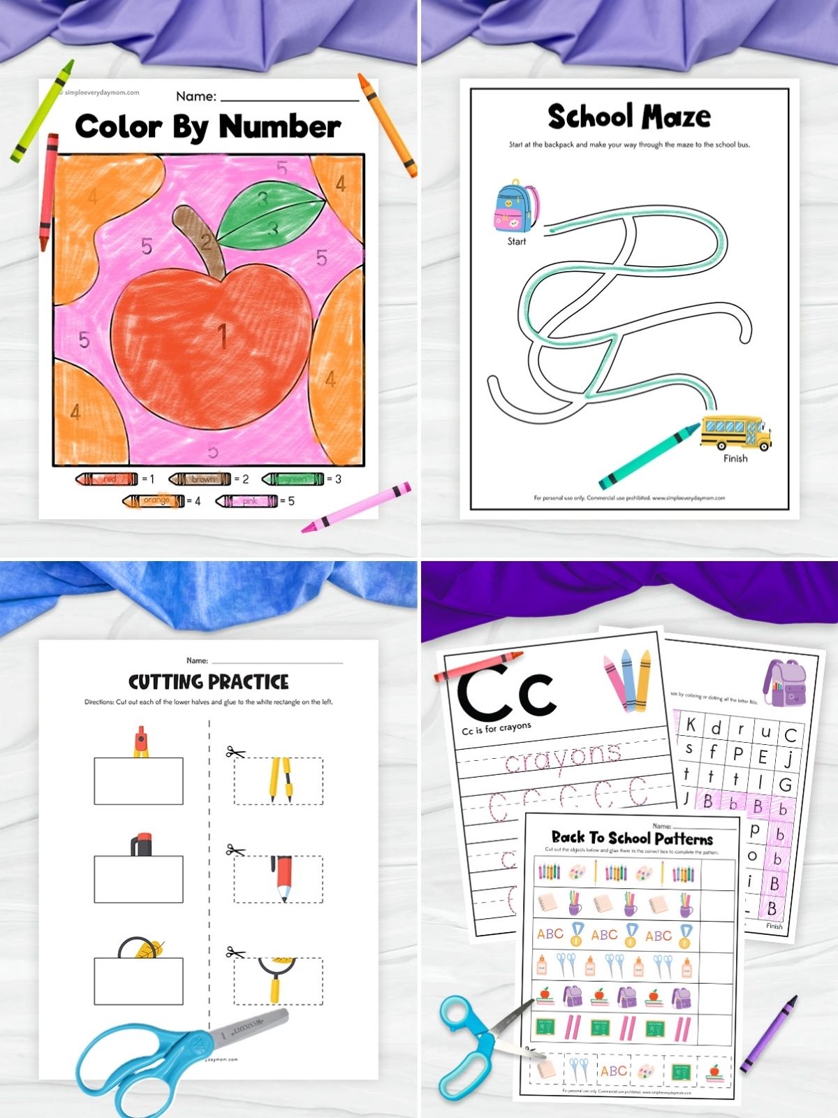 collage image of Classroom Learning Printables