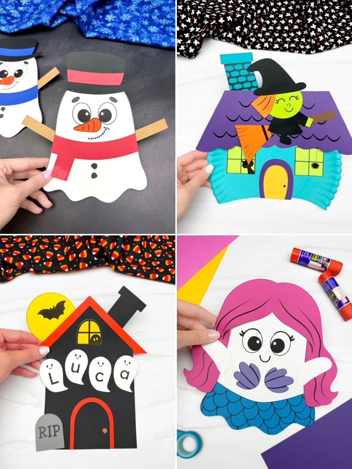collage image of Halloween Crafts for Children