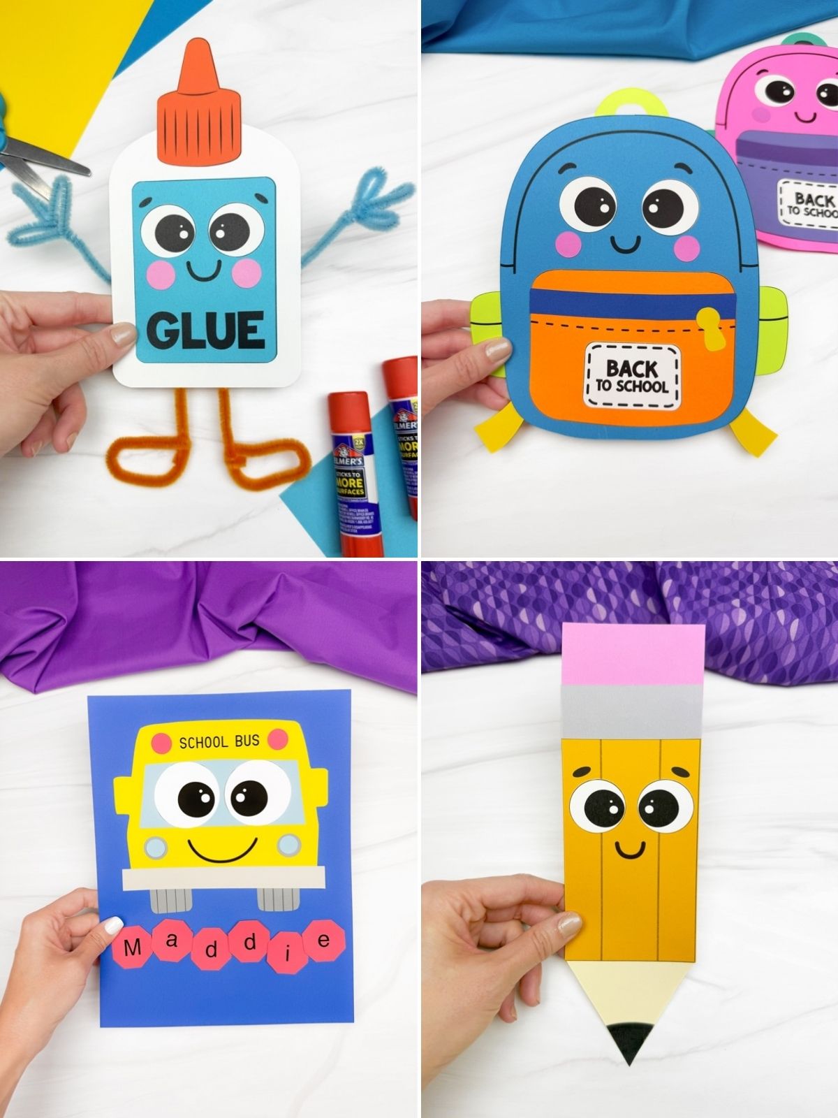 collage image of School Themed Crafts