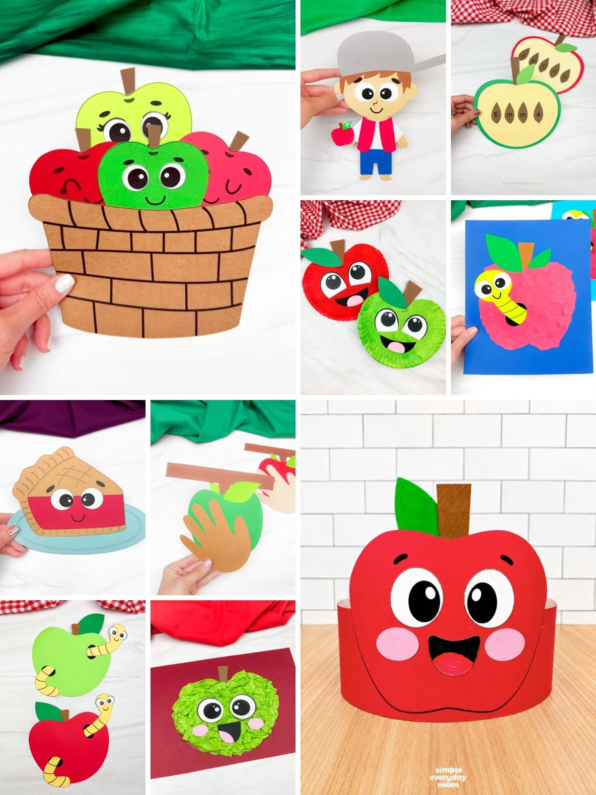 collage image of Apple Crafts for Fall Season
