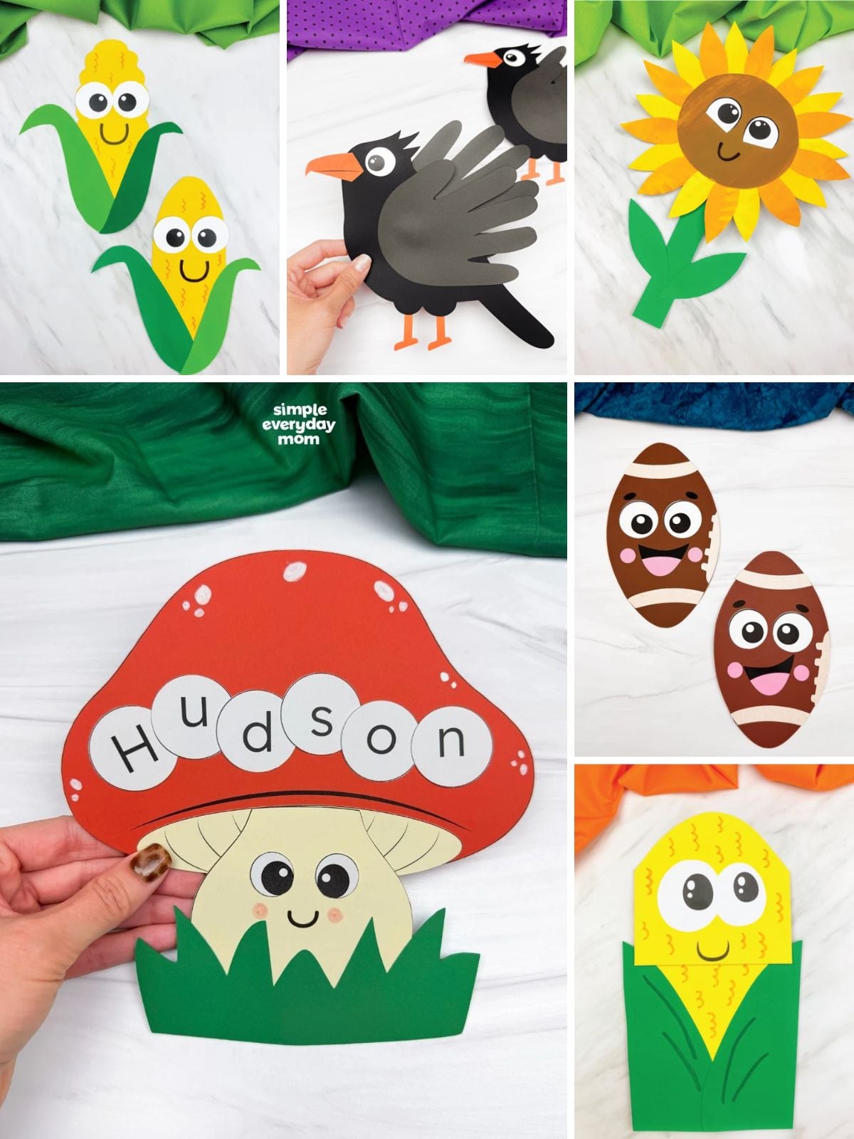 collage image of Autumn Crafts for Kindergarten
