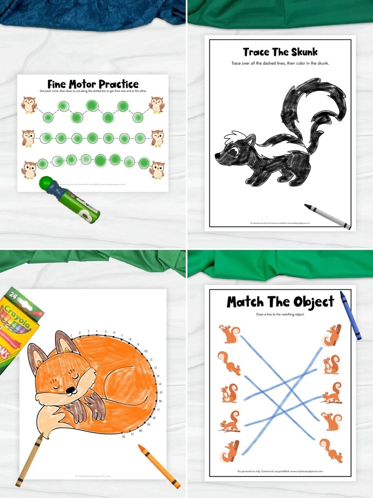 collage image of Forest Animal Fine Motor Activities