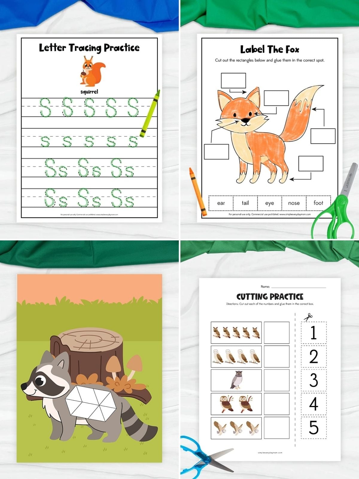 collage image of Forest Animal Printables