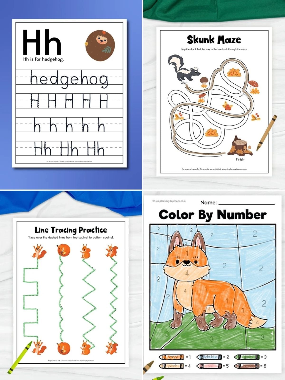 collage image of Forest Friends Learning Activities
