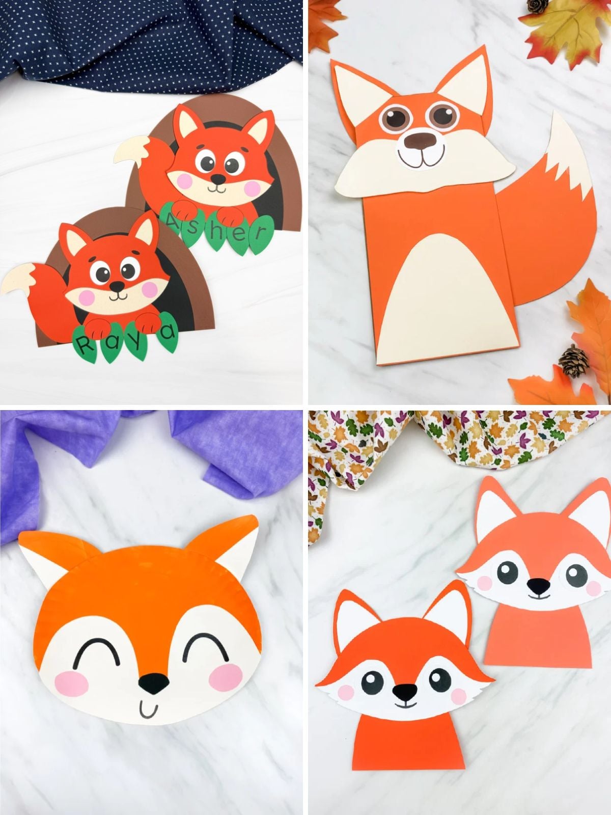 collage image of Fox Name Craft for Fall Season