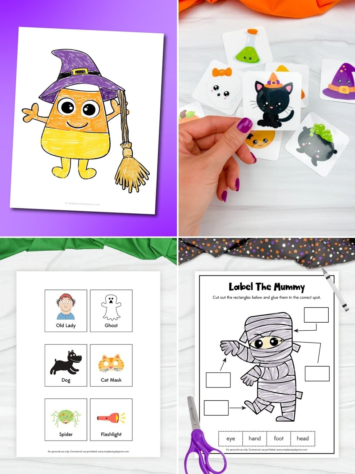 collage image of Fun Halloween Literacy and Fine Motor Activities