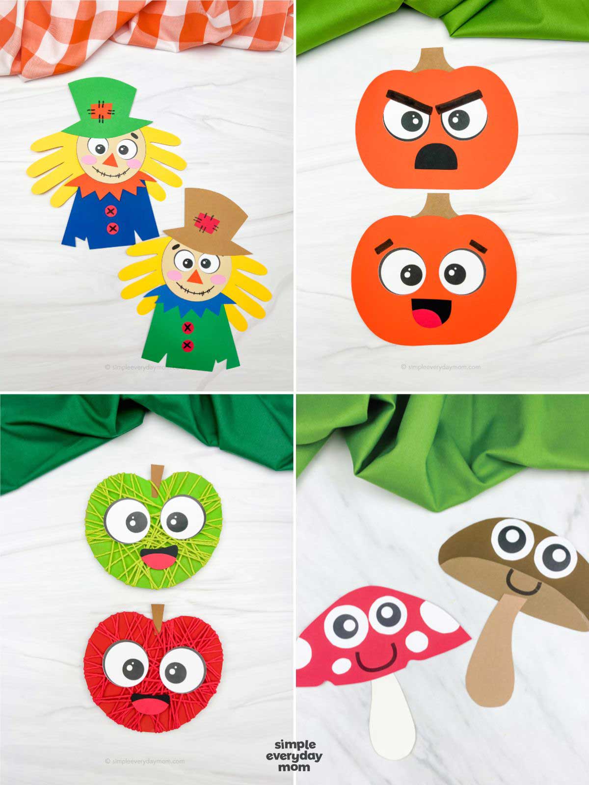 These fun fall crafts give kids plenty of hands-on ways to get creative during the autumn season. Children can make cheerful scarecrows, expressive pumpkins, colorful yarn apples, and adorable mushroom crafts while strengthening fine motor skills, creativity, and following directions. Perfect for preschool, pre-K, kindergarten, classroom activities, homeschool, or festive fall crafting.