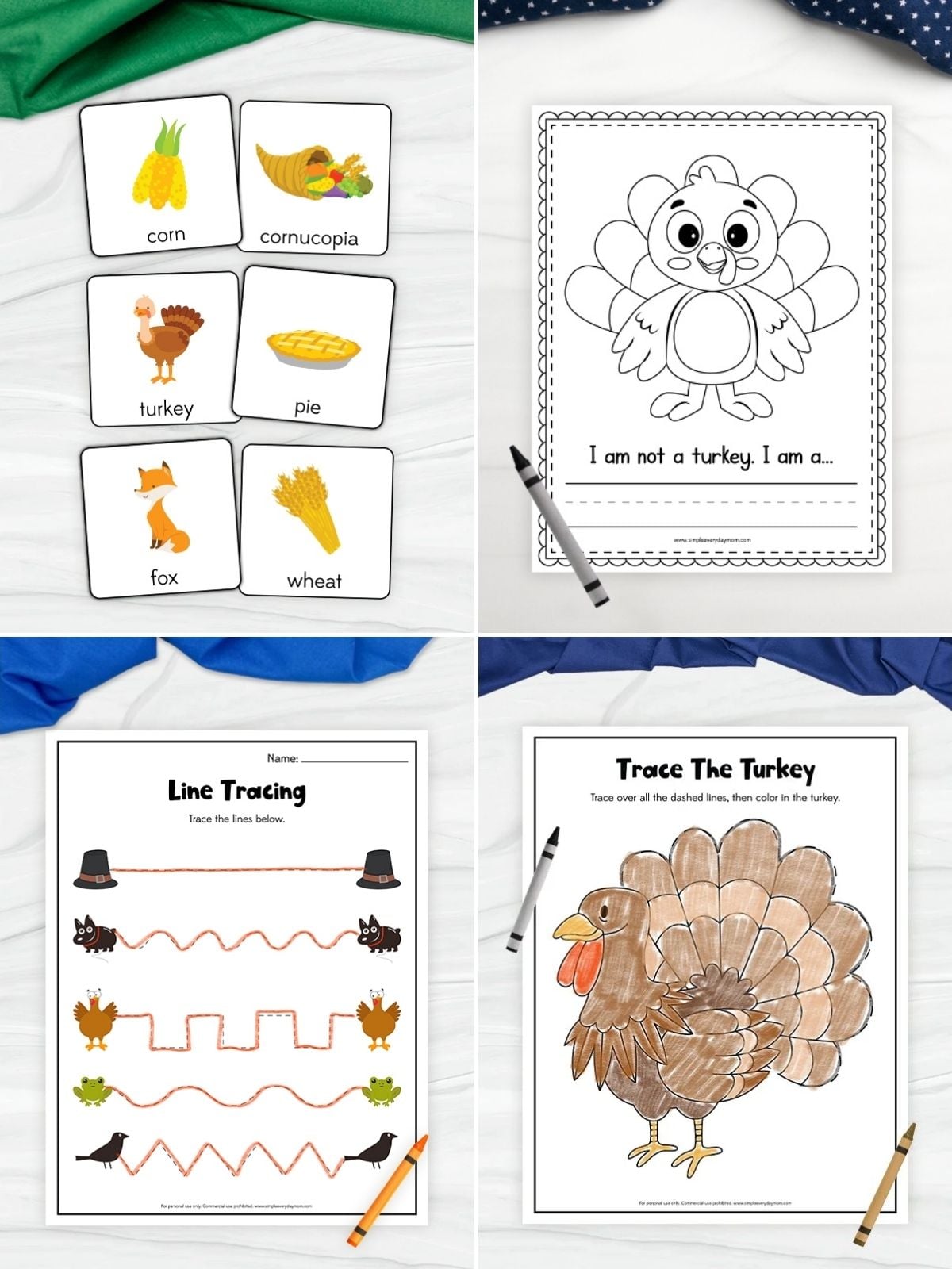 collage image of Printable Thanksgiving Learning Activities