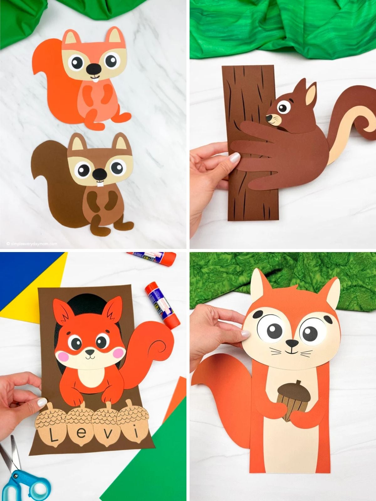 collage image of Squirrel Crafts for Fall
