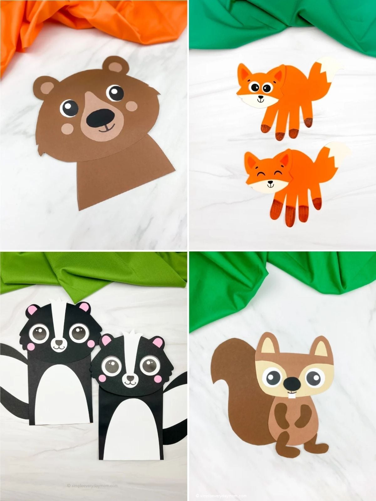 collage image of Woodland Animal Crafts