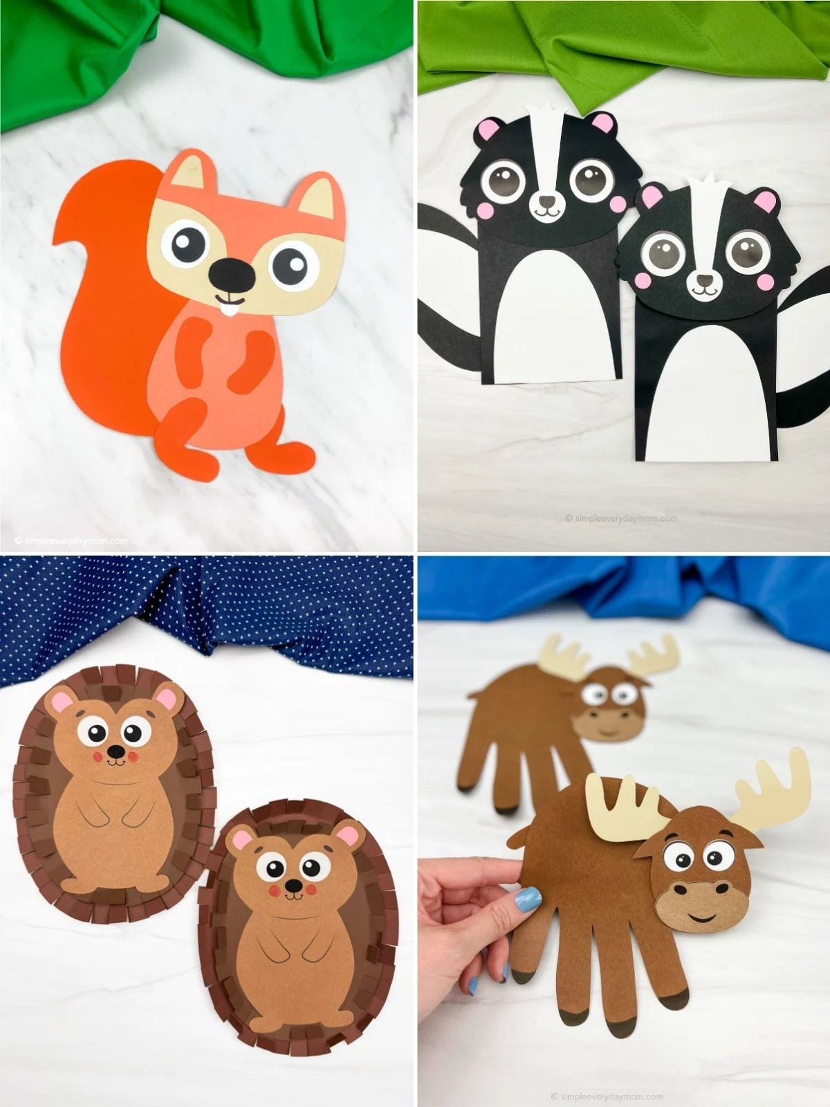 collage image of Woodland Animal Crafts