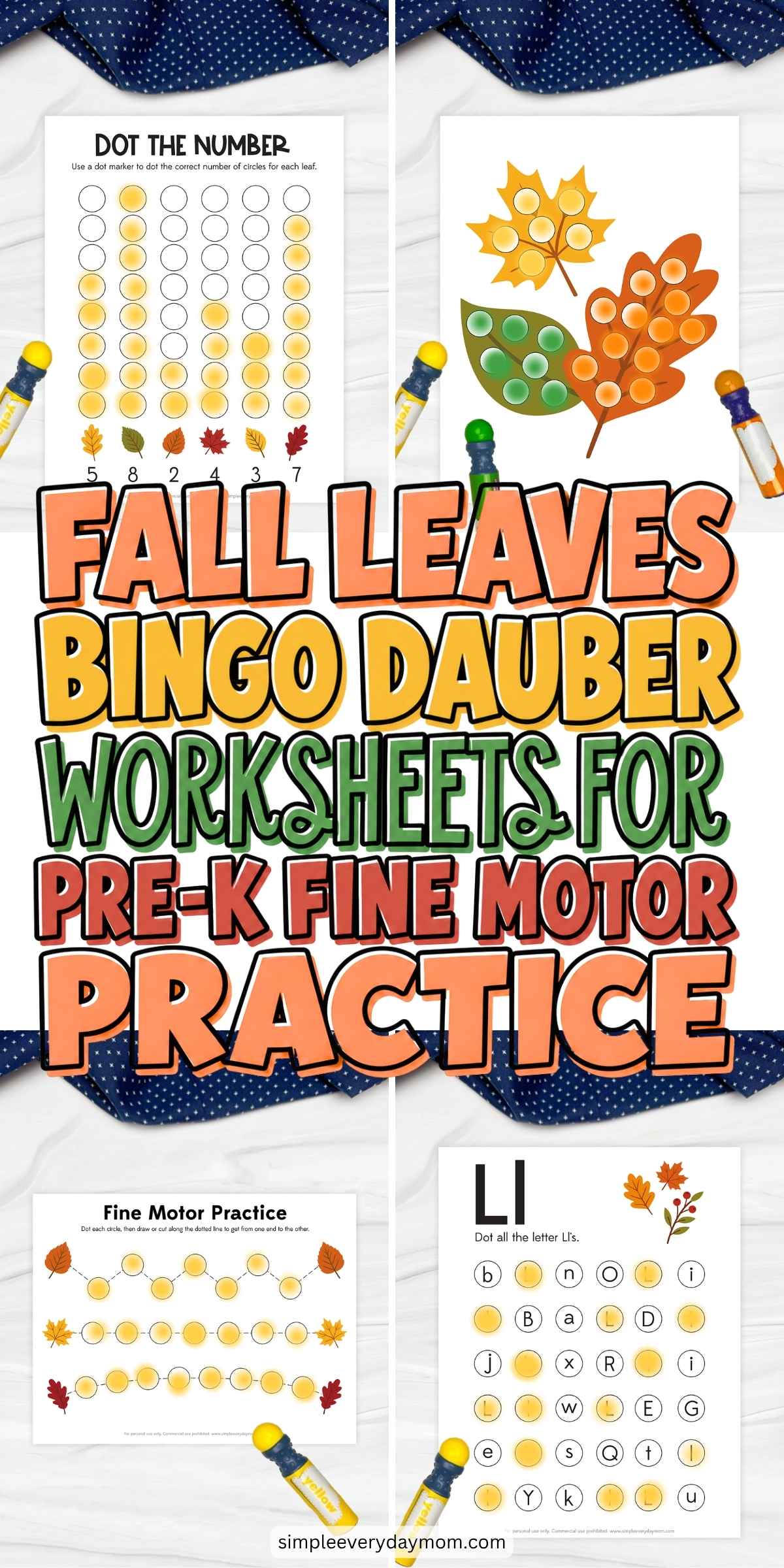 This fall leaves dot marker printable pack is filled with engaging autumn activities that help preschoolers build early learning skills through hands-on play. Kids can practice counting, letter recognition, fine motor skills, and creativity with fun bingo dauber worksheets featuring colorful fall leaves. Perfect for preschool, pre-K, kindergarten, homeschool, classroom centers, or seasonal learning at home.