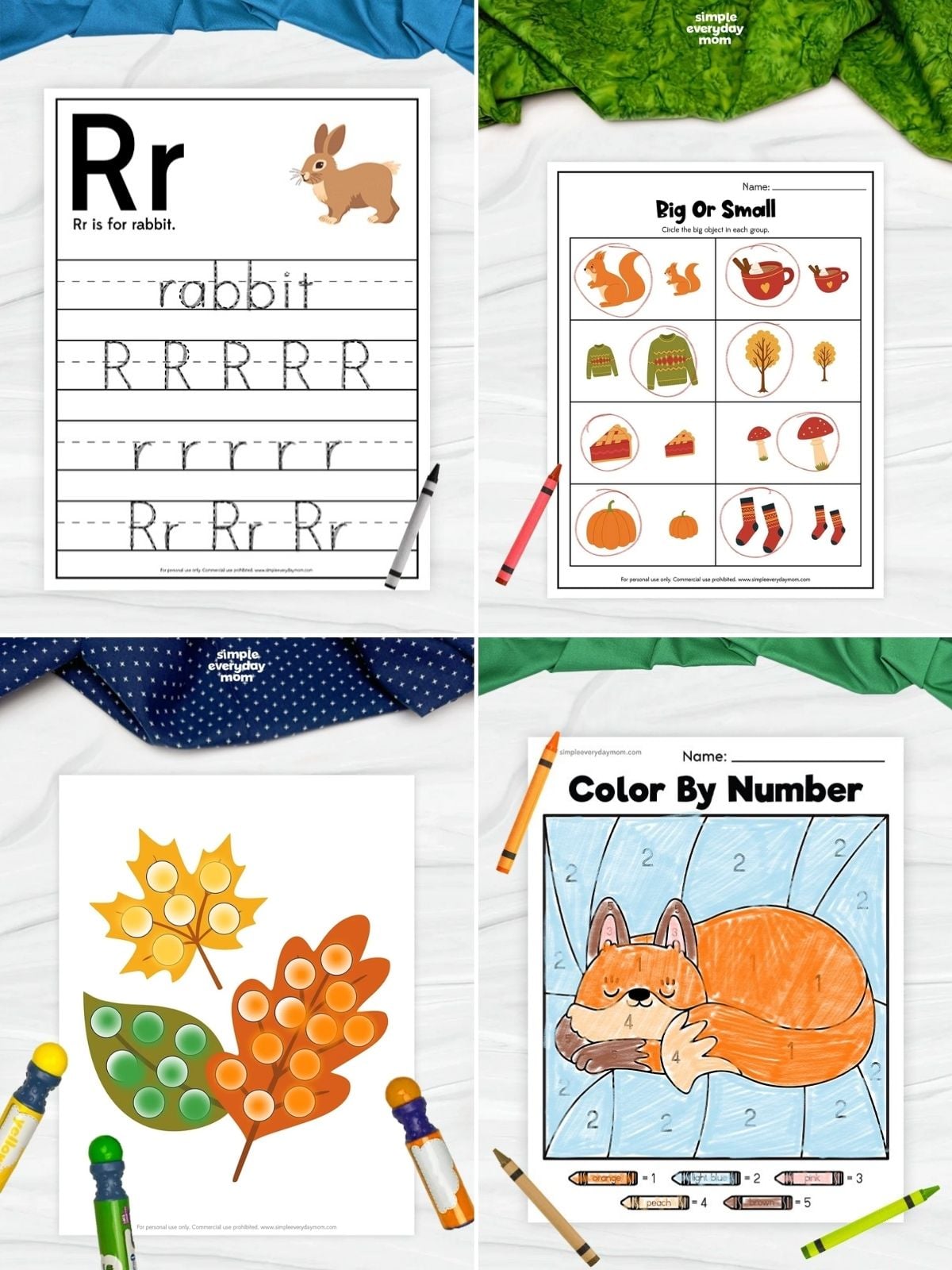 collage image of Fall Nature Activity Pages