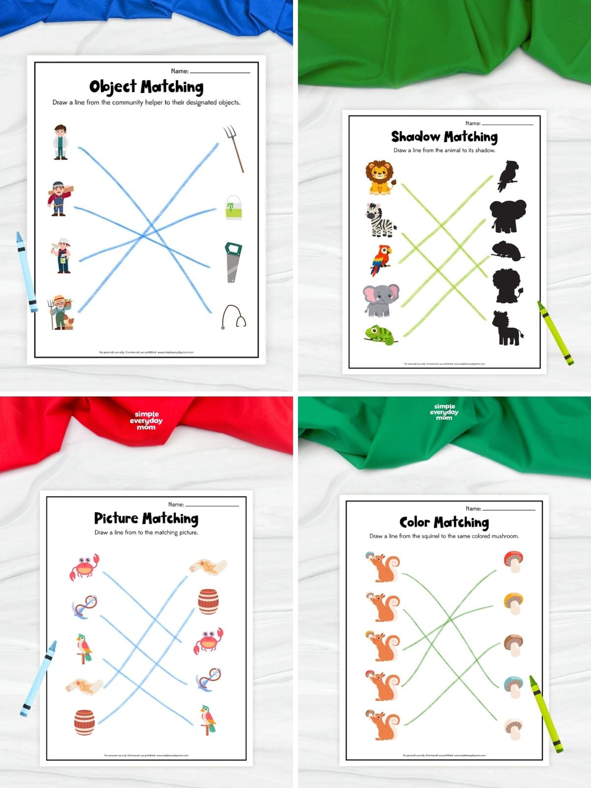 collage image of Fun Matching Activity for Kids