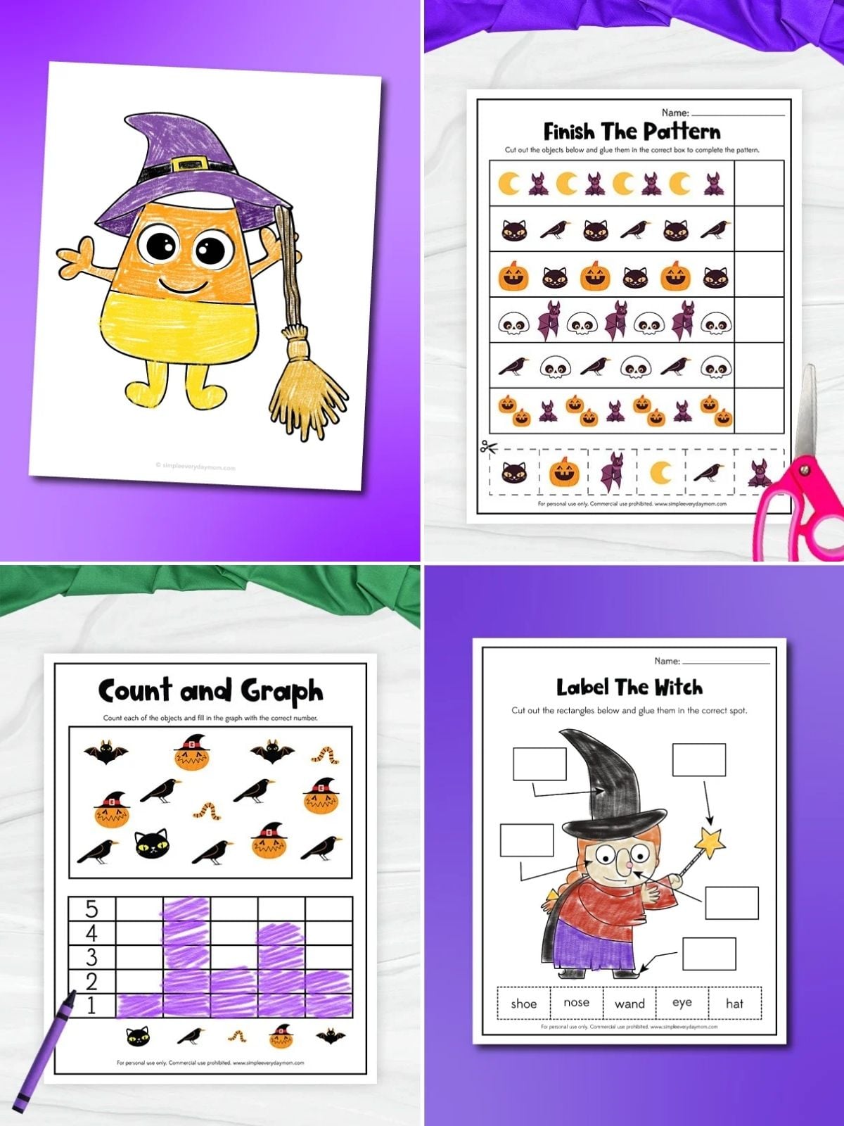 collage image of Halloween Classroom Printables