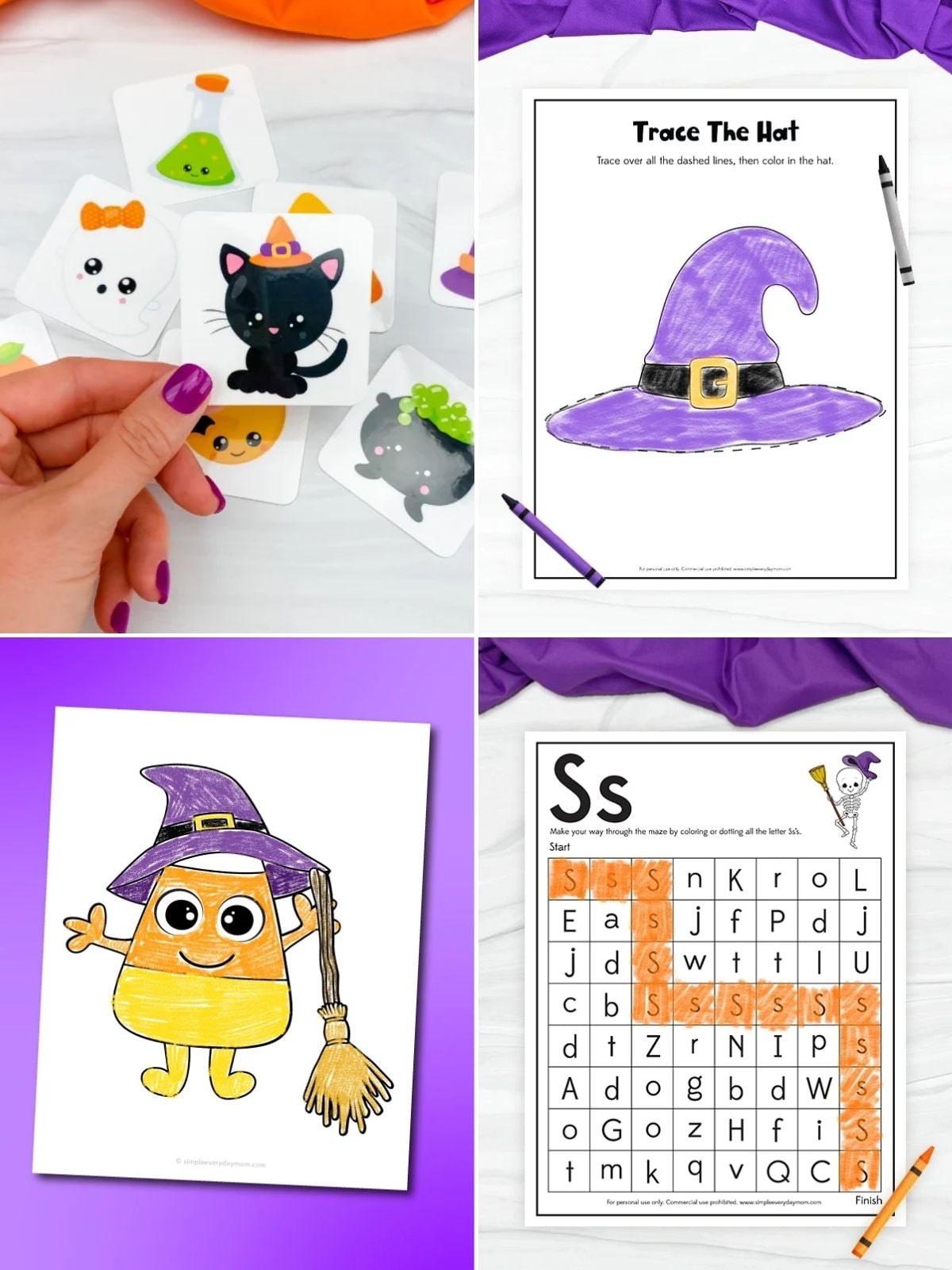 collage image of Halloween Skill Building Printables