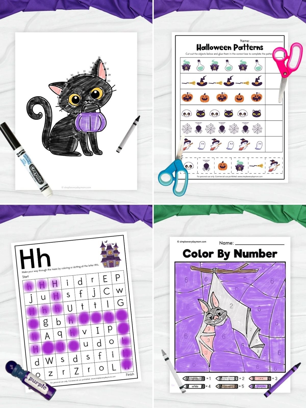 collage image of October Worksheets