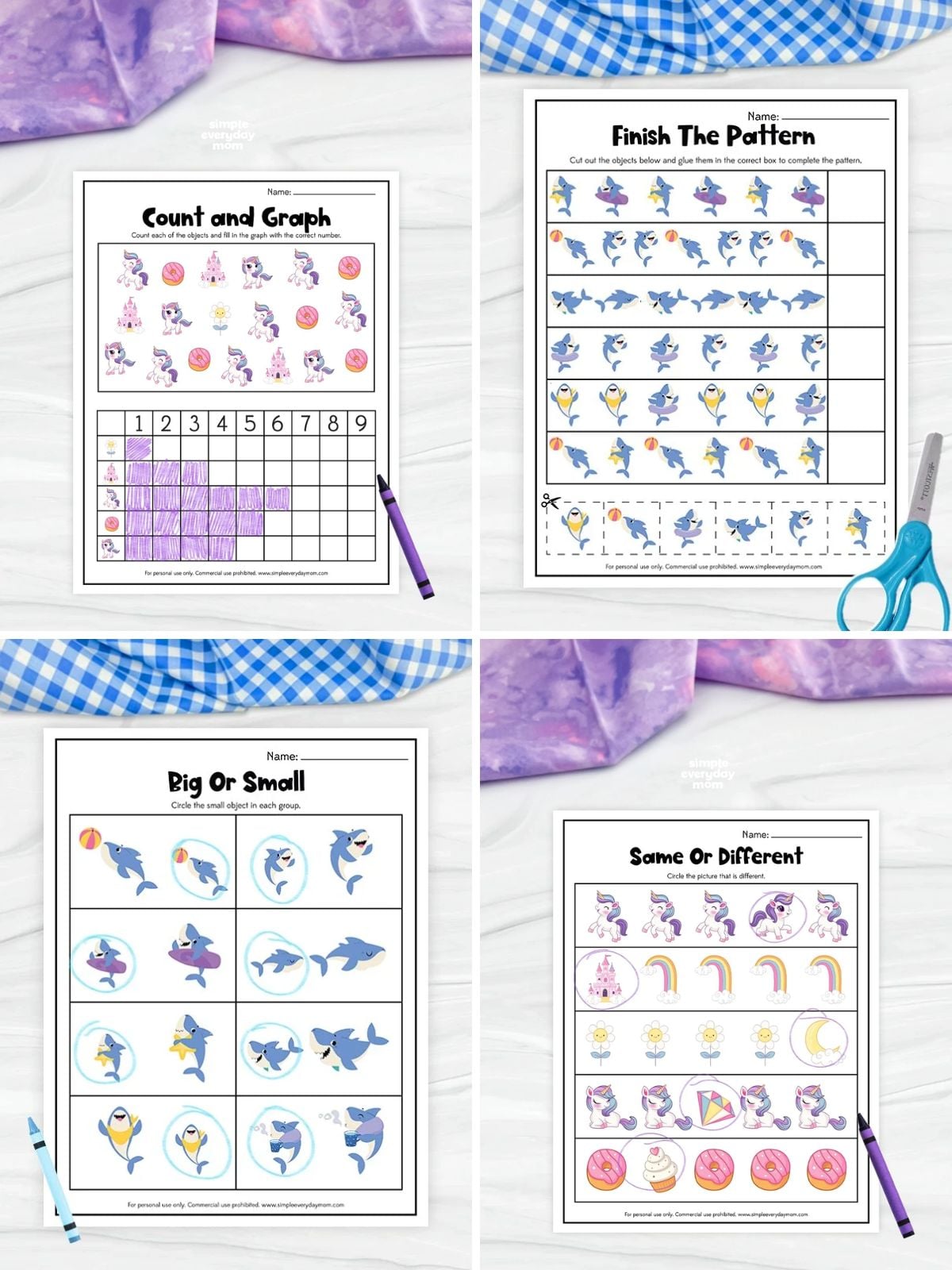 collage image of Fun Math Printables for Kids