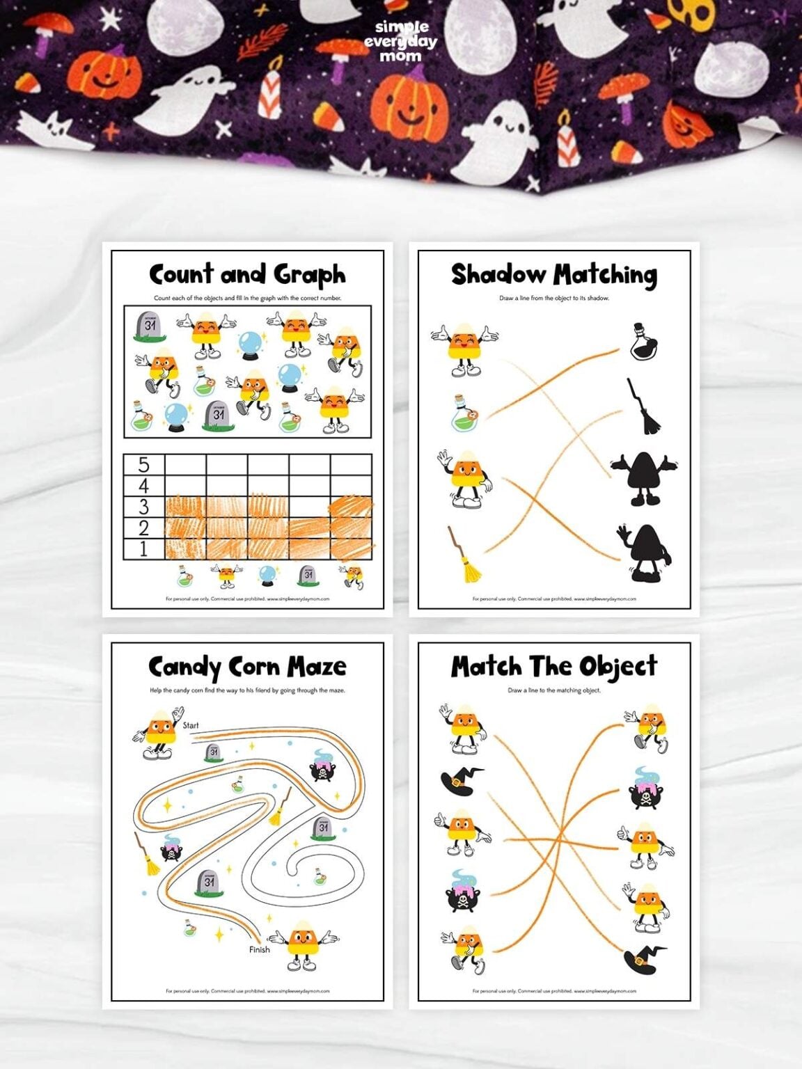 Humor Ends Seed Candy Corn Activity Pages For Preschool & Pre-K Students