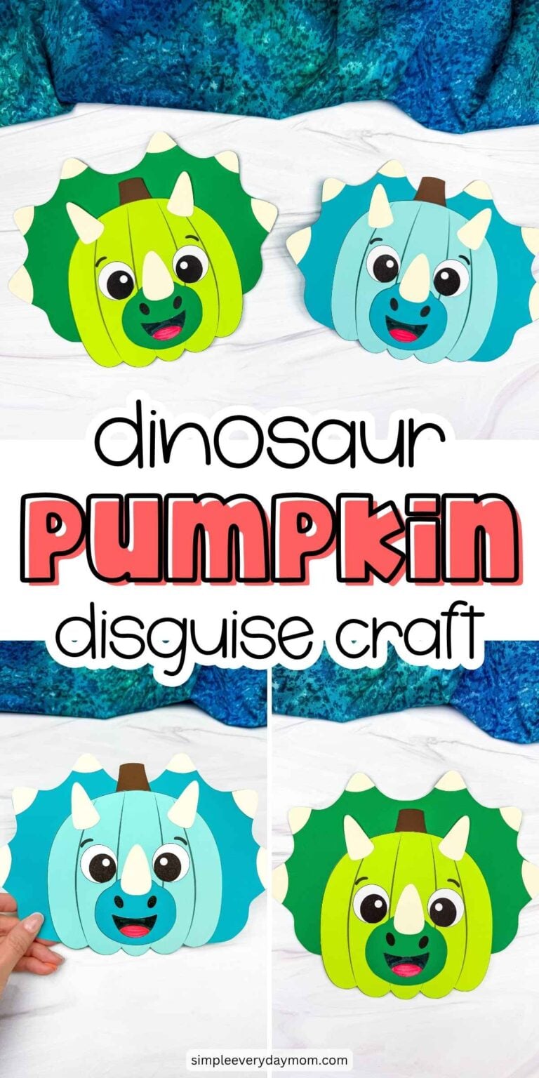 Dinosaur Pumpkin Disguise Craft for Kids [Free PDF Template]