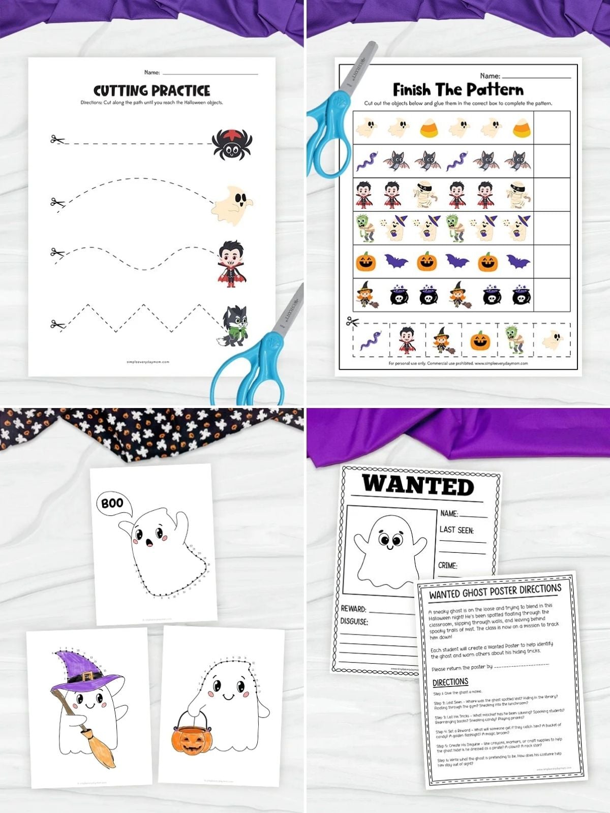 collage image of Free Classroom Printables for October