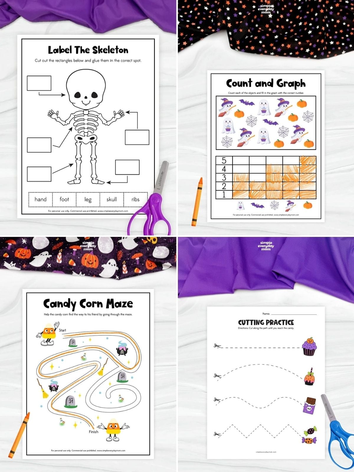 collage image of Free Learning Printables for October