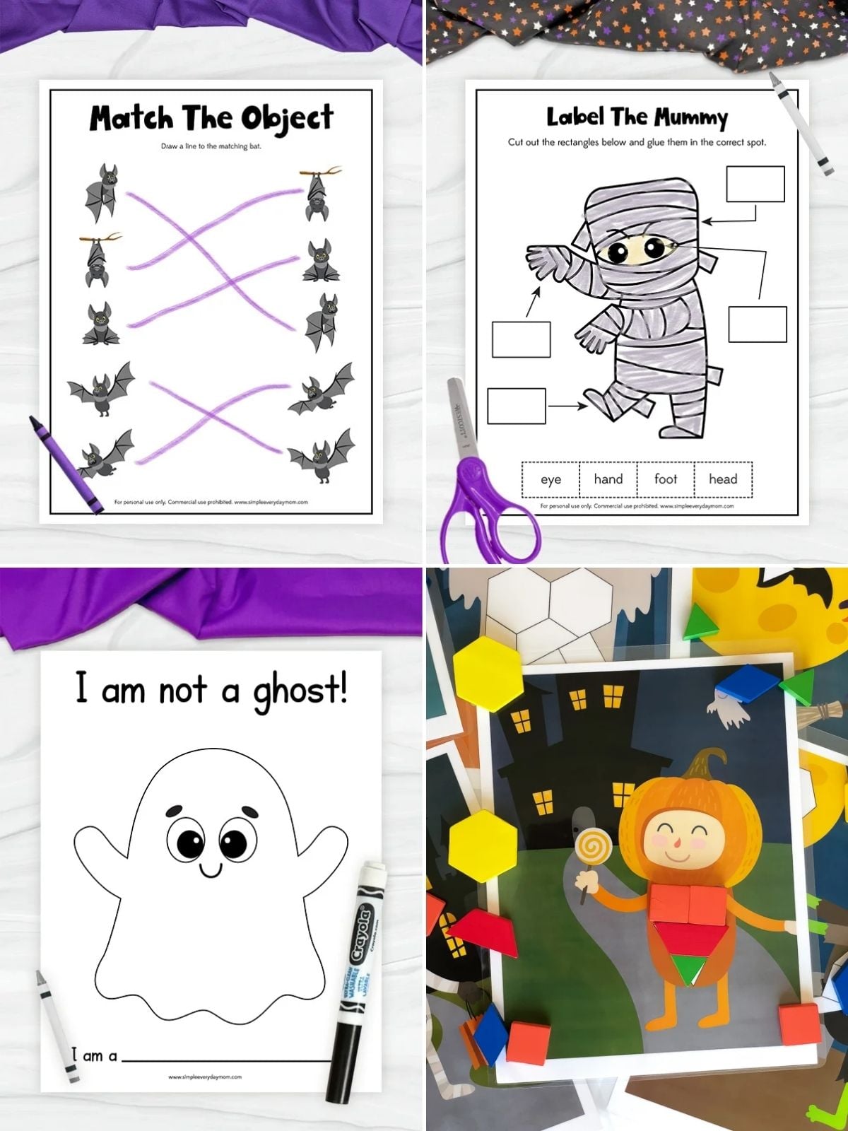 collage image of Halloween Activity Pages