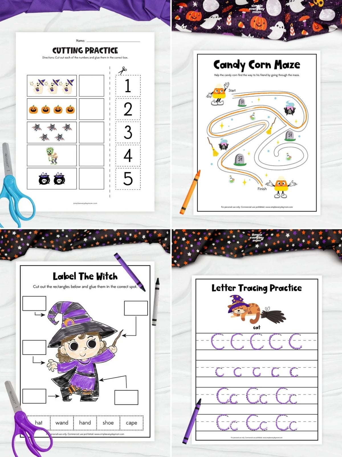 collage image of Halloween Learning Activities