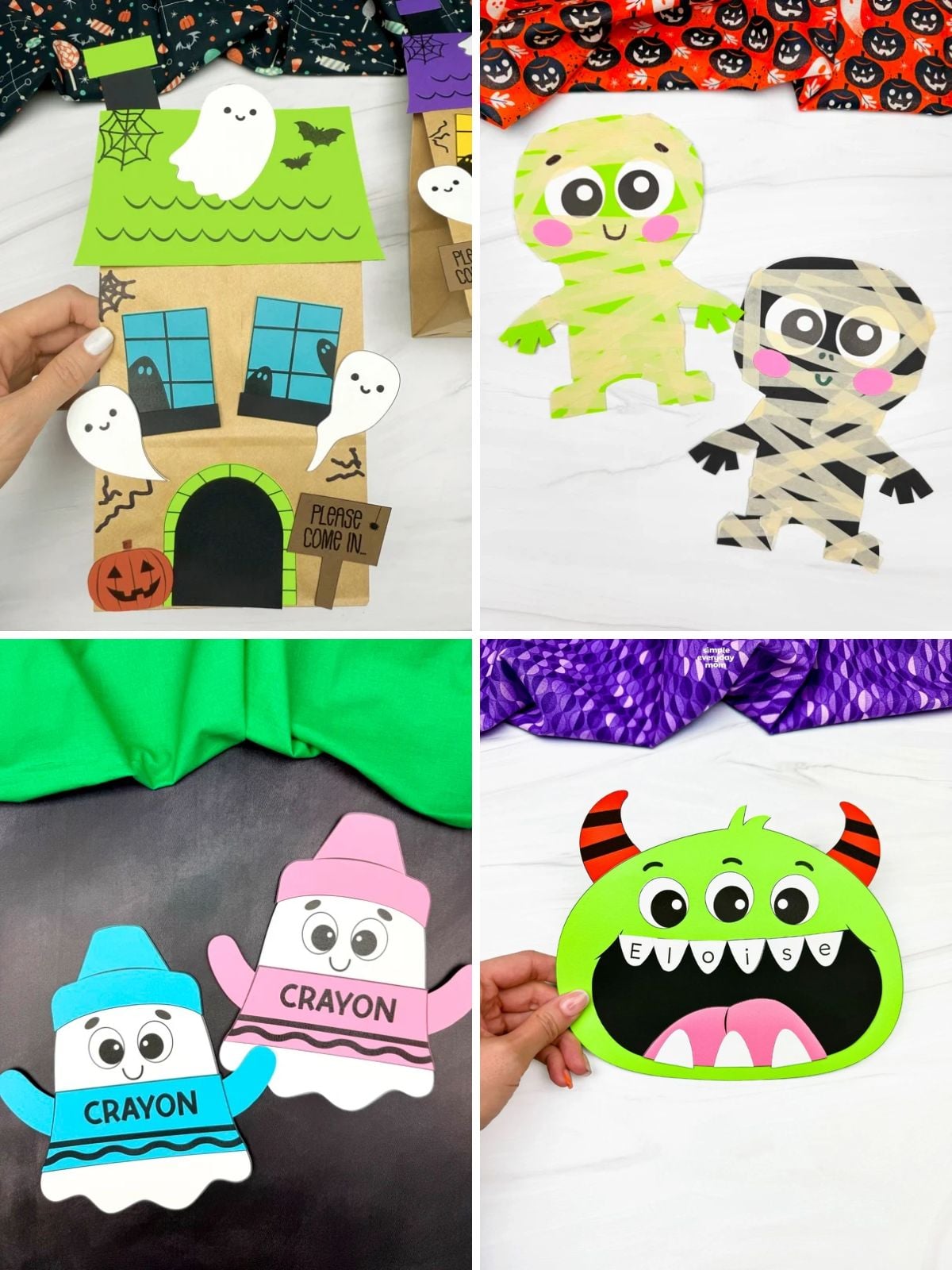 collage image of Halloween Make-and-Create Ideas for Kids