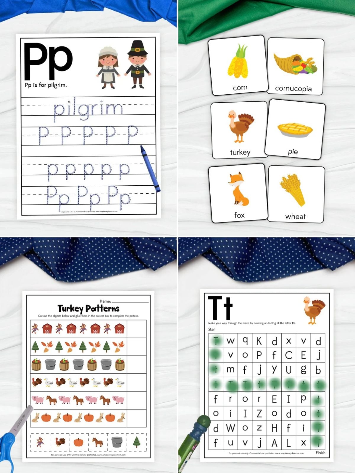 collage image of November Worksheets & Games