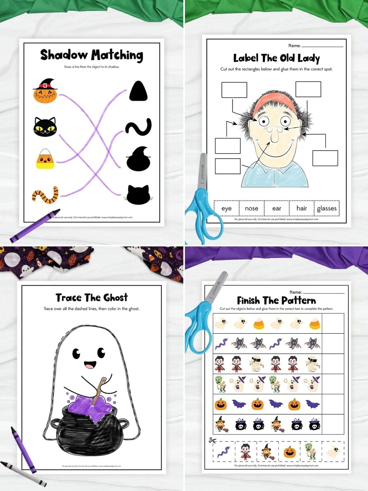 collage image of October Worksheets for Skill Practice