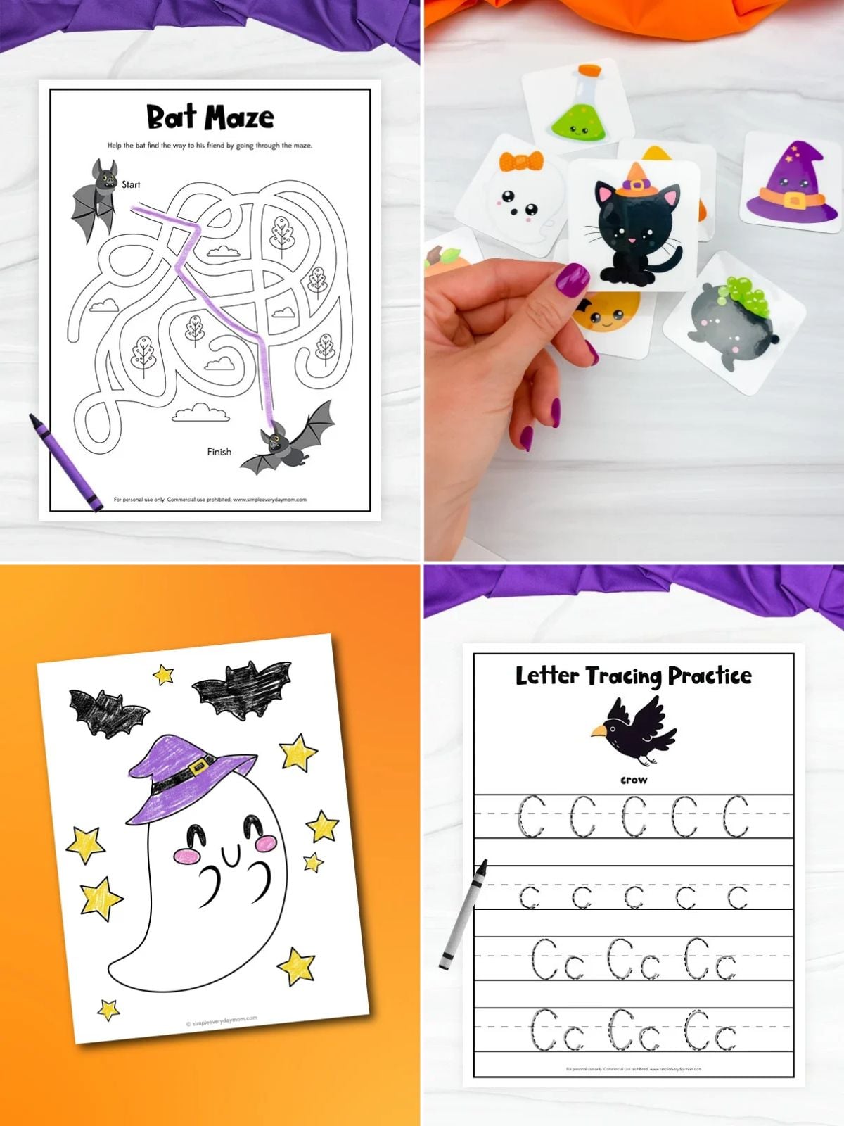 collage image of Printable October Activities for Early Skill Building