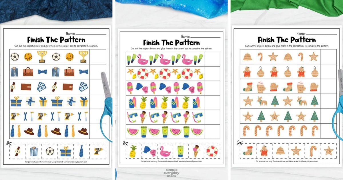 18 Free Printable Pattern Worksheets for Kids