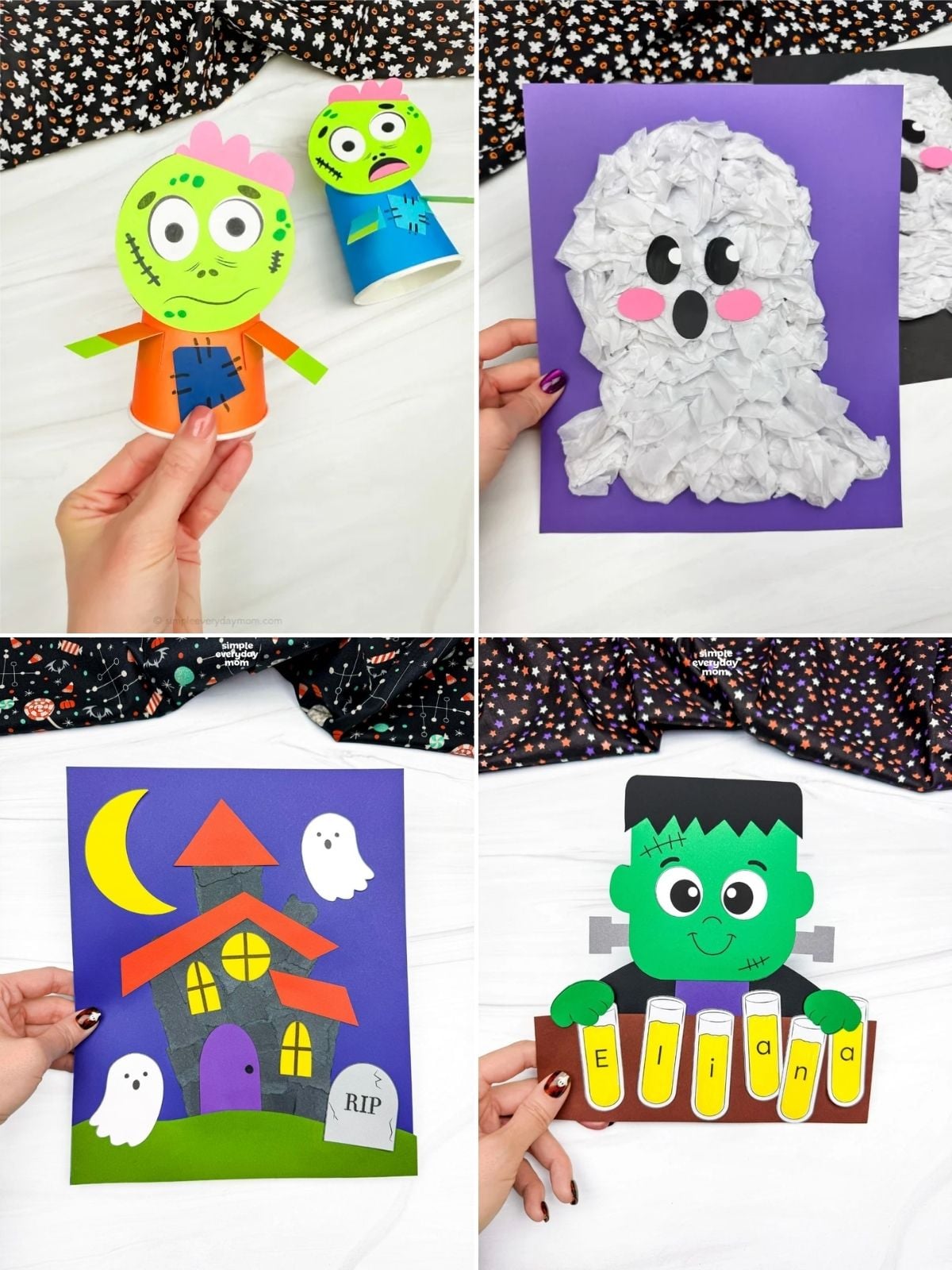collage image of Spooky Fun Craft Ideas