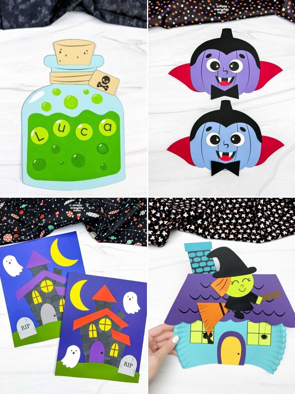 collage image of Spooky Fun Halloween Crafts