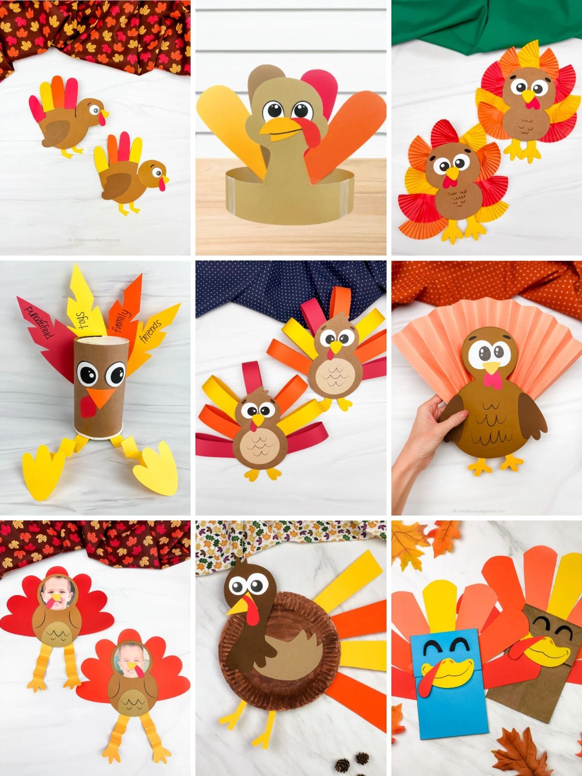 collage image of Turkey Crafts for Kids